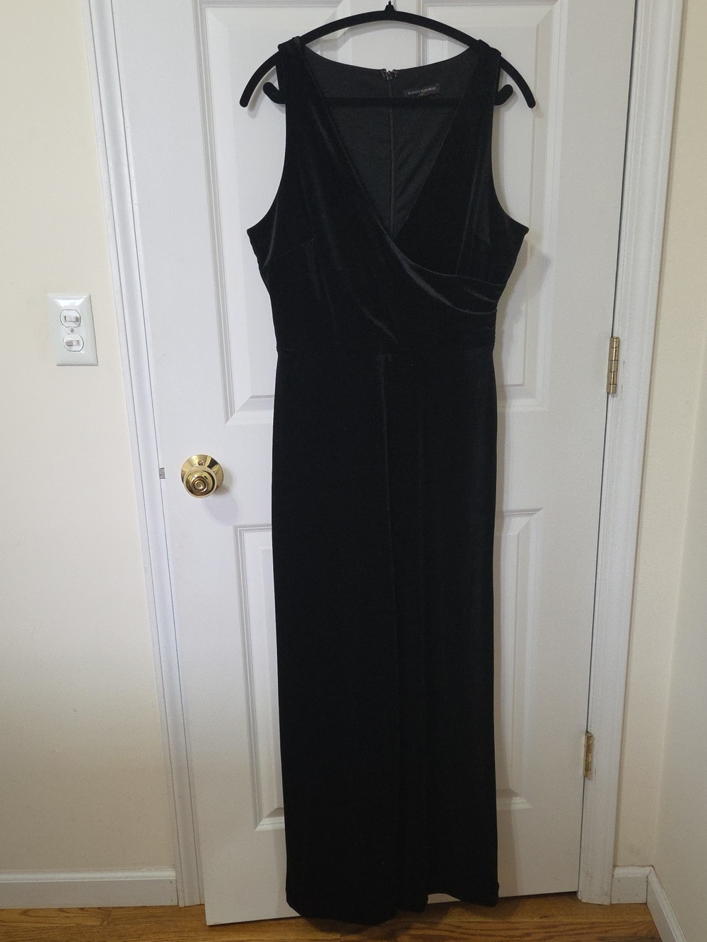 Banana Republic Black Velvet Maxi Dress